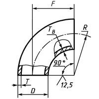 Отвод 30 ст. 09Г2С Ду 630х10 R=600 ГОСТ 30753-2001 - фото 2 - id-p4337398