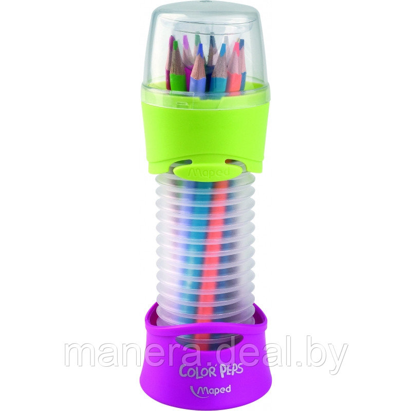 Цветные карандаши Flexbox в пластиковом пенале-подставке 12 цветов - фото 3 - id-p88696382