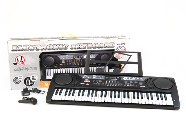 Детский электронный синтезатор пианино с микрофоном MQ-809USB MP3 от сети