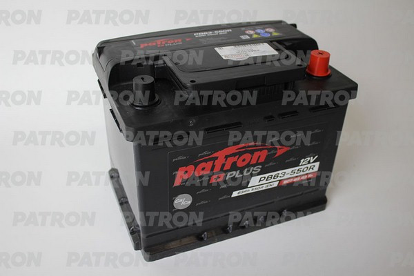 Аккумулятор автомобильный PATRON PLUS 12V 63AH 550A 