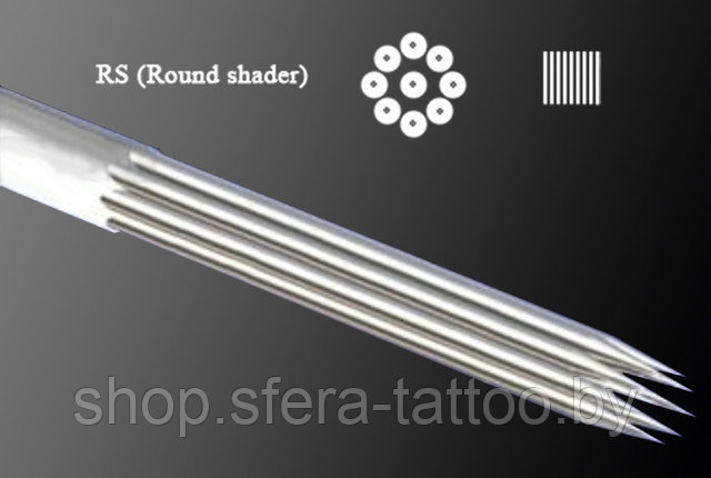 СТАНДАРТНЫЕ ИГЛЫ ДЛЯ ТАТУИРОВКИ ROUND SHADER 7 RS - фото 1 - id-p88699194