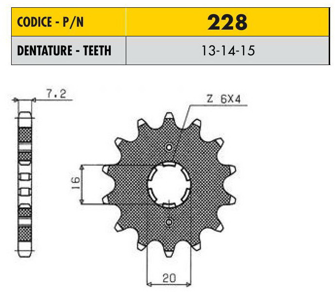 Звездочка ведущая Sunstar 228-14 зубьев