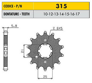 Звездочка ведущая Sunstar 315-12 зубьев