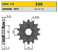 Звездочка ведущая Sunstar 320-15 зубьев