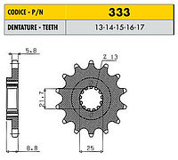 Звездочка ведущая Sunstar 333-17 зубьев