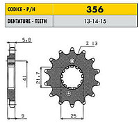 Звездочка ведущая Sunstar 356-14 зубьев