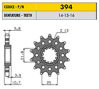 Звездочка ведущая Sunstar 394-16 зубьев