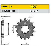 Звездочка ведущая Sunstar 407-16 зубьев