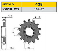 Звездочка ведущая Sunstar 428-16 зубьев