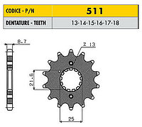 Звездочка ведущая Sunstar 511-17 зубьев