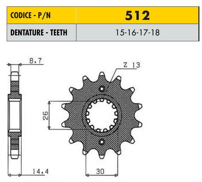 Звездочка ведущая Sunstar 512-16 зубьев