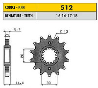 Звездочка ведущая Sunstar 512-17 зубьев