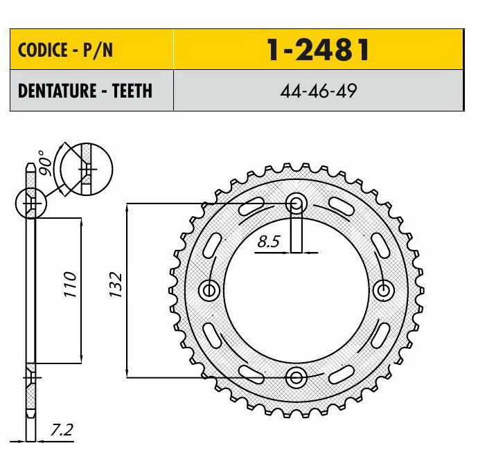 Звездочка ведущая Sunstar 1-2481-49 зубьев