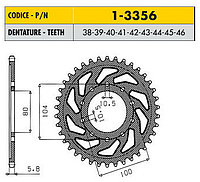 Звездочка ведущая Sunstar 1-3356-46 зубьев