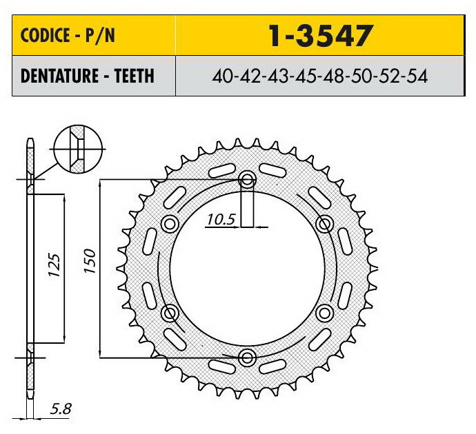 Звездочка ведущая Sunstar 1-3547-43 зубьев