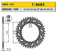 Звездочка ведущая Sunstar 1-3685-47 зубьев