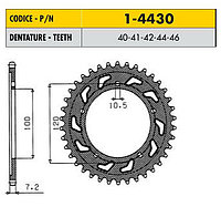 Звездочка ведущая Sunstar 1-4430-44 зубьев