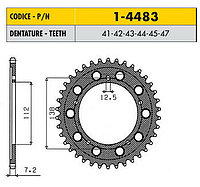 Звездочка ведущая Sunstar 1-4483-43 зубьев