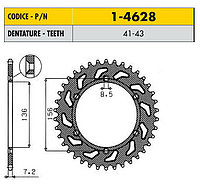 Звездочка ведущая Sunstar 1-4628-43 зубьев