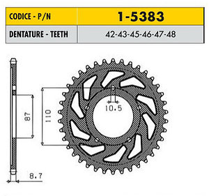 Звездочка ведущая Sunstar 1-5383-45 зубьев