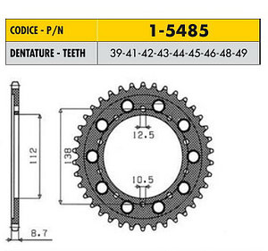 Звездочка ведущая Sunstar 1-5485-41 зубьев