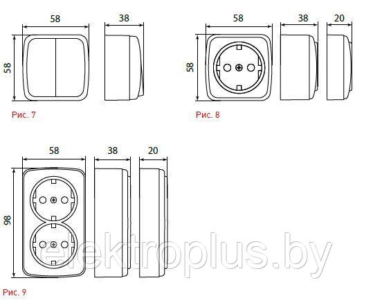 Минск Выключатель 1-клавишный с индикатором "дерево" EKF Basic - фото 4 - id-p89110734