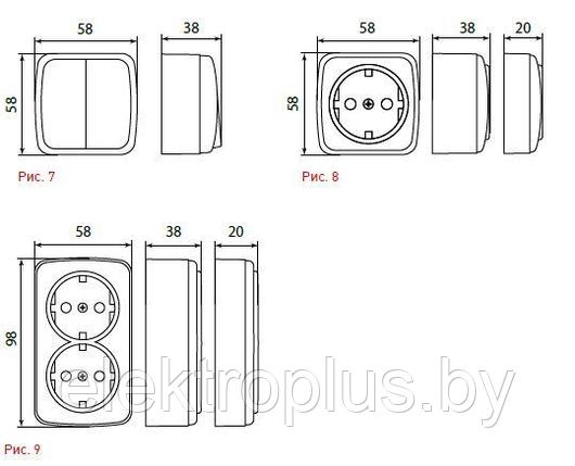 Минск Розетка 2-местная с заземлением EKF Basic, фото 2