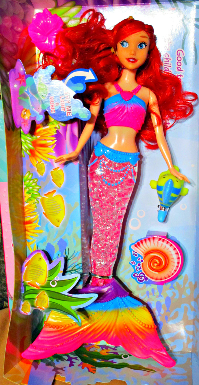 Музыкальная Кукла русалочка Ариэль Ariel 34 см со светящимся хвостом 9888 - фото 1 - id-p71838257