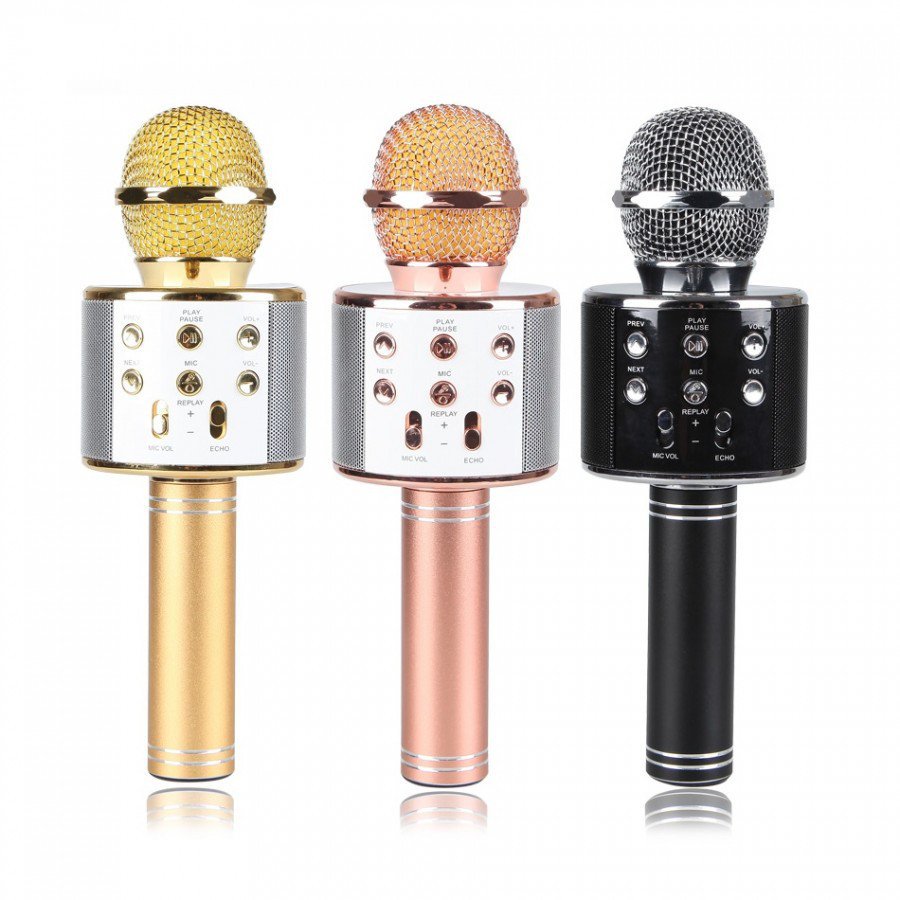 Беспроводной Микрофон для караоке Wster WS-858 (USB, microSD, AUX, Bluetooth) - фото 1 - id-p88833041