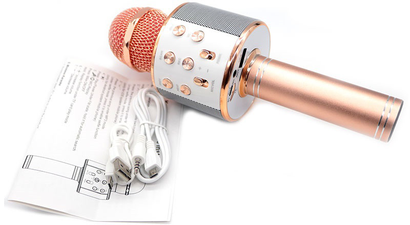 Беспроводной Микрофон для караоке Wster WS-858 (USB, microSD, AUX, Bluetooth) - фото 5 - id-p88833041