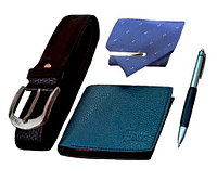Уникальный мужской набор из галстука, ремня, ручки и кошелька , фото 1