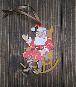 Подвес "Дед Мороз" №4, ручная роспись