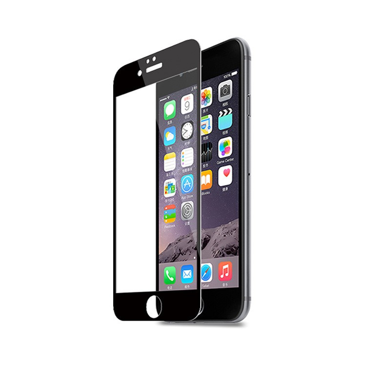 Защитное стекло на iPhone 7/8 (полноразмерное, чёрное)