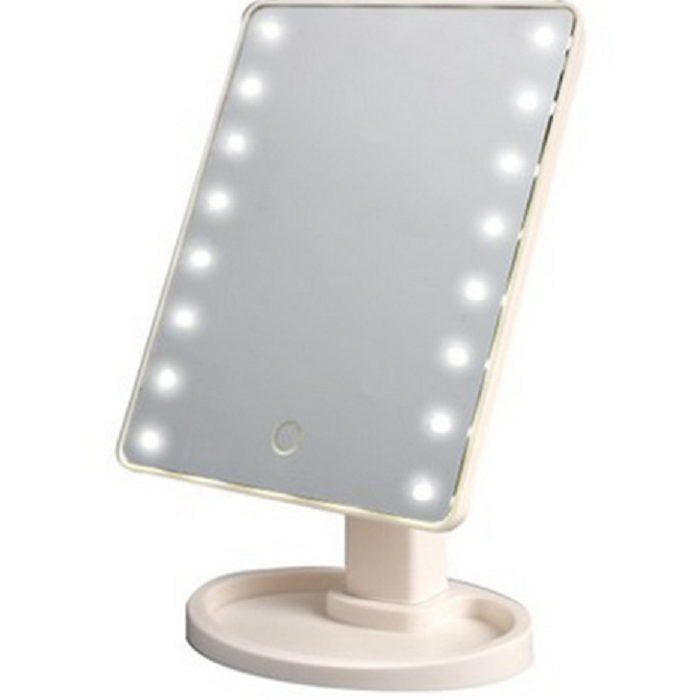 Зеркало с подсветкой для макияжа белое 16 ламп - фото 1 - id-p69939141