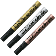 Маркер для каллиграфии Pen-Touch Calligrapher 5мм, серебро, Sakura , фото 5