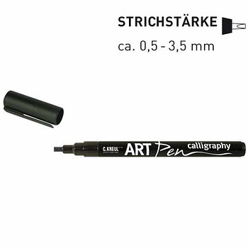 Маркер каллиграфический для леттеринга ART Pen 0,5-3,5 мм/ Черный (C.Creul)