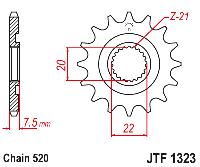 Звездочка ведущая JTF1323.13SC зубьев