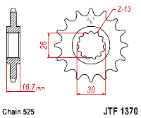 Звездочка ведущая JTF1370.16 зубьев