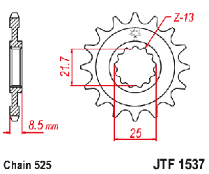 Звездочка ведущая JTF1537.16 зубьев