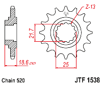 Звездочка ведущая JTF1538.15 зубьев