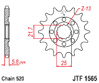 Звездочка ведущая JTF1565.13SC зубьев