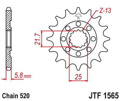 Звездочка ведущая JTF1565.13SC зубьев