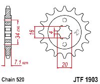 Звездочка ведущая JTF1903.14 зубьев