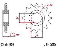 Звездочка ведущая JTF295.15RB зубьев с демпфером