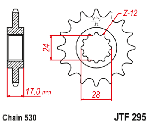 Звездочка ведущая JTF295.15RB зубьев с демпфером