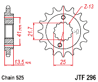 Звездочка ведущая JTF296.16 зубьев