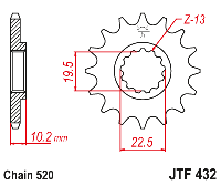 Звездочка ведущая JTF432.12 зубьев