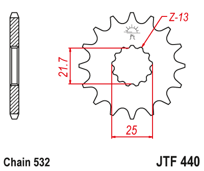 Звездочка ведущая JTF440.16 зубьев - фото 1 - id-p88881468