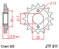 Звездочка ведущая JTF511.15 зубьев