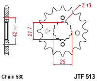 Звездочка ведущая JTF513.14 зубьев